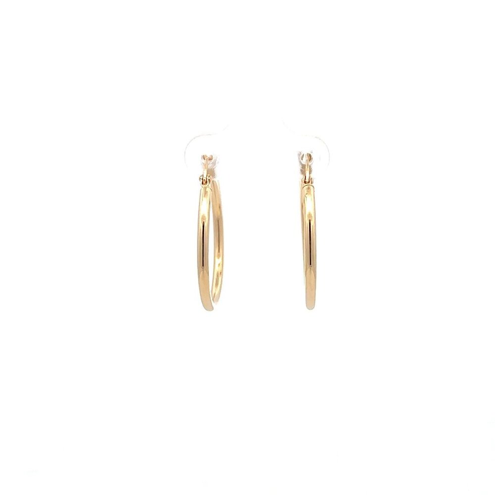 18K Gold Earrings Hoops Loops - Picture 4 of 10